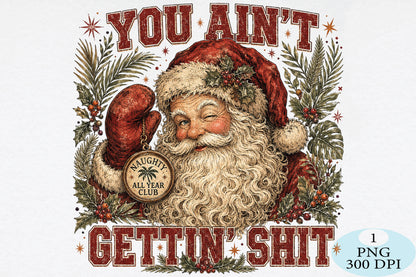 Naughty Santa Christmas PNG