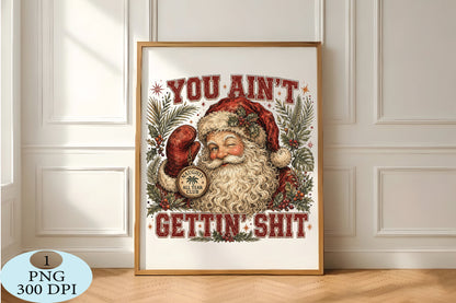 Naughty Santa Christmas PNG