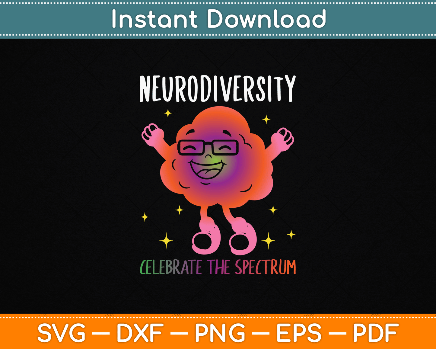 Neurodiversity Brain Autism Awareness ASD SVG File