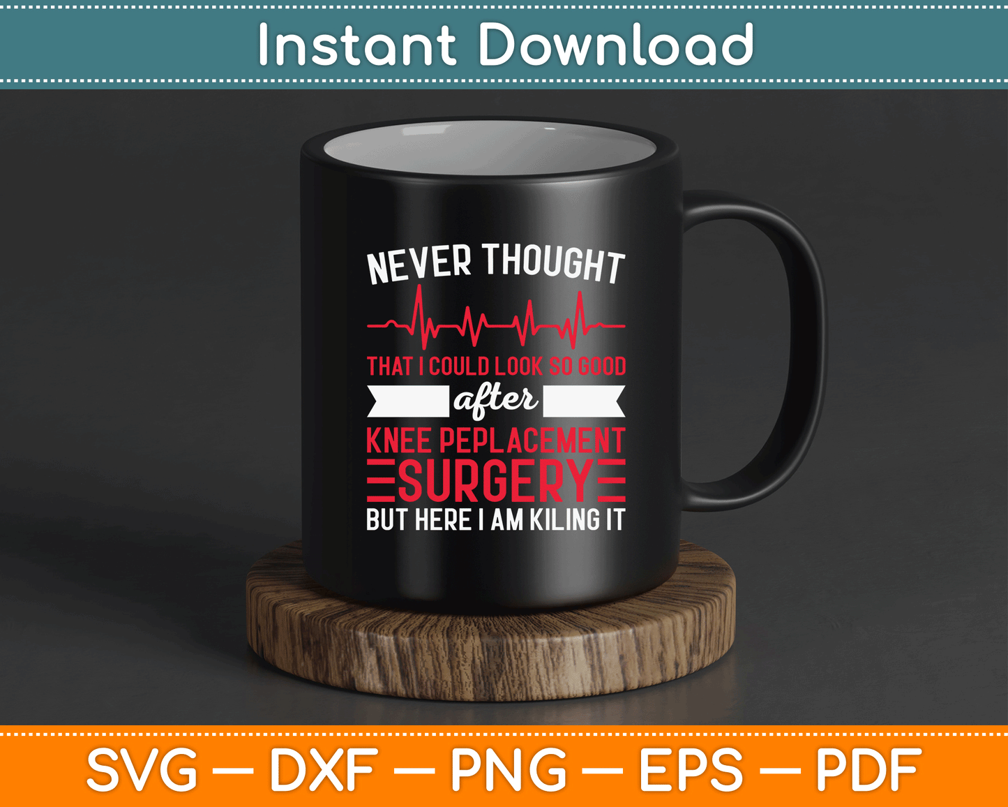 Humorous joint replacement SVG design for recovery shirts, mugs, and gifts