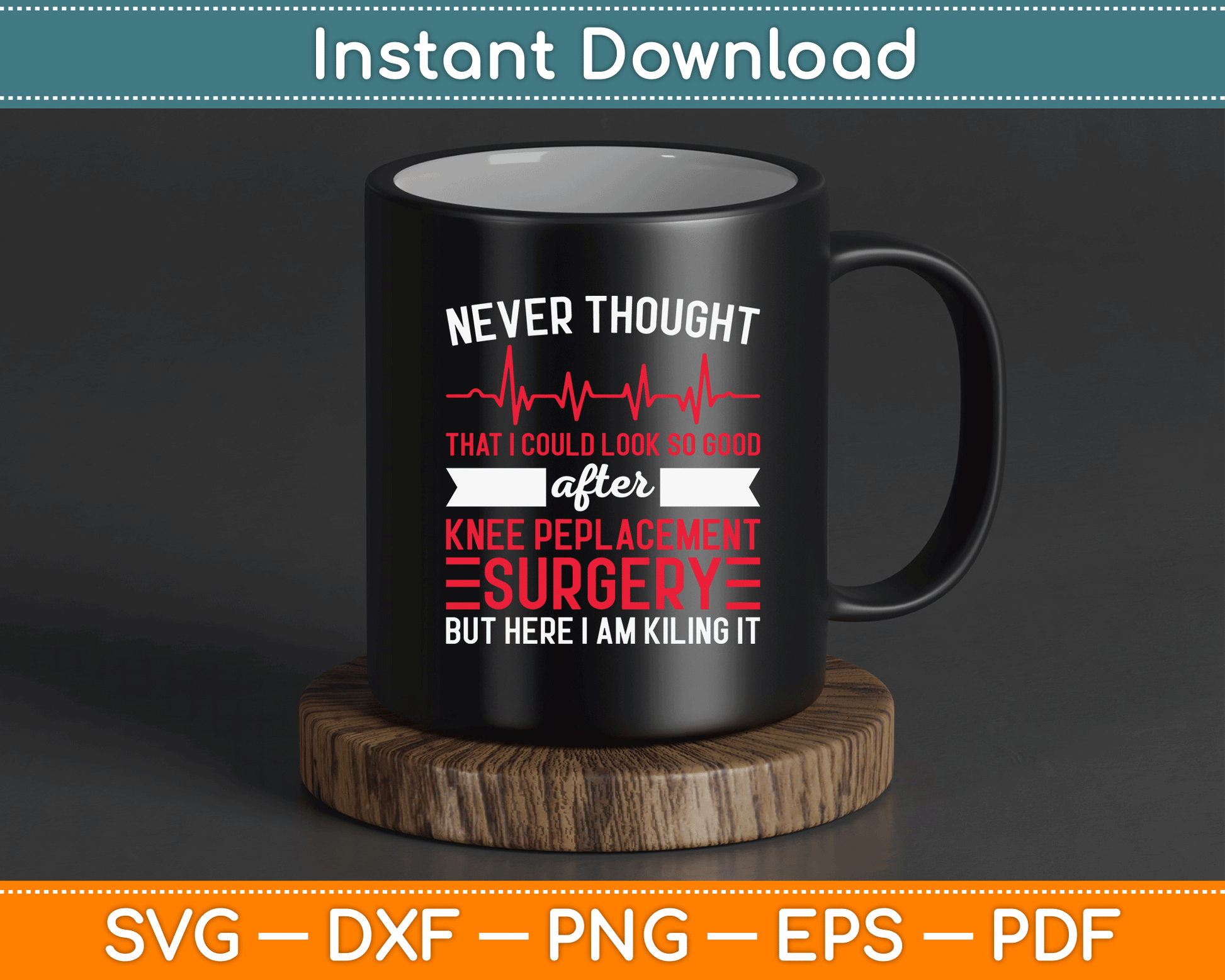 Humorous joint replacement SVG design for recovery shirts, mugs, and gifts