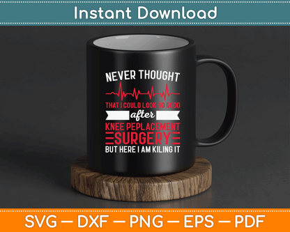 Humorous joint replacement SVG design for recovery shirts, mugs, and gifts