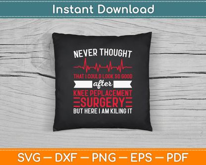 Orthopedic surgery recovery SVG file for knee replacement patients and supporters