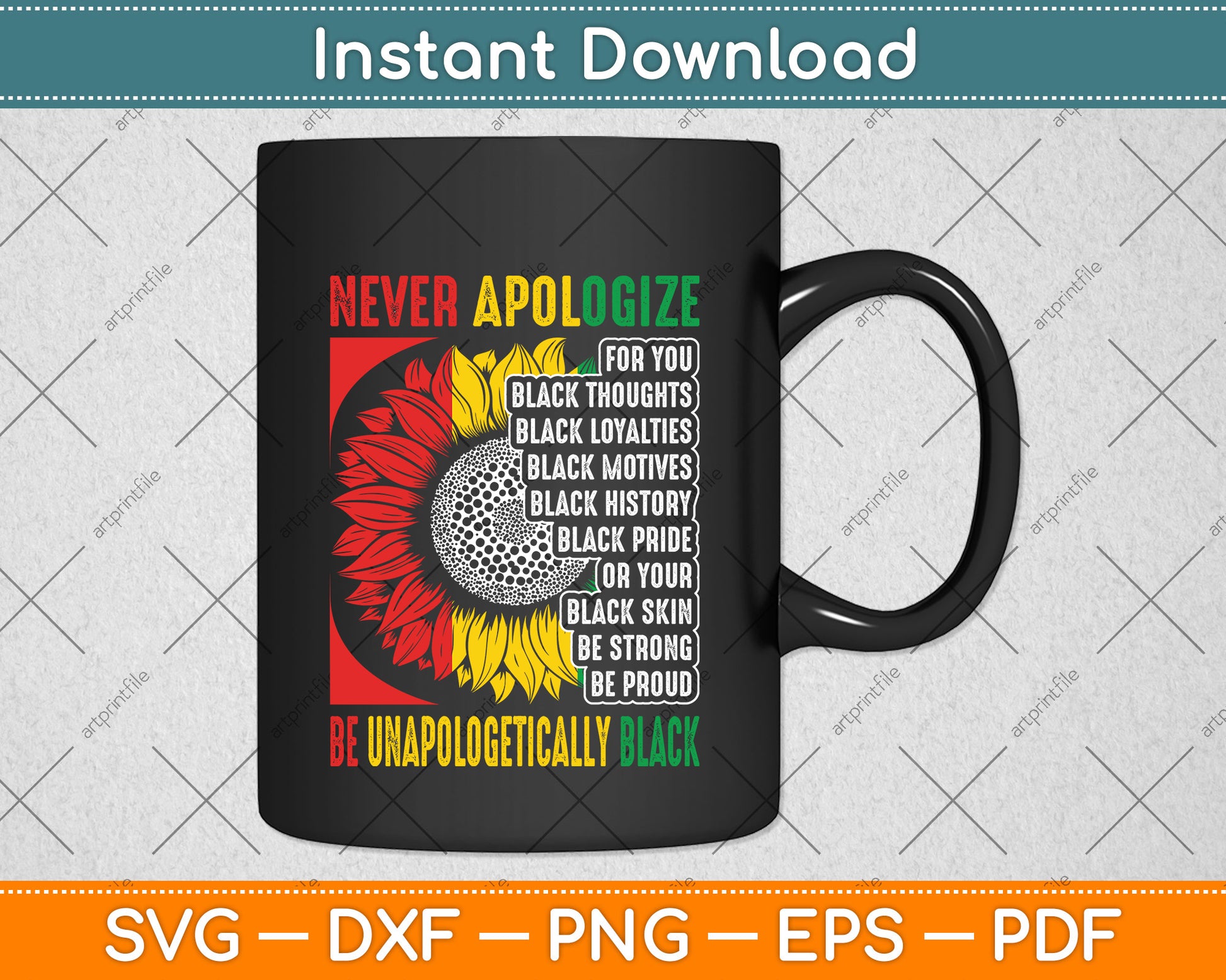 Never Apologize For Your Blackness Black History Juneteenth Svg Digital Cutting File