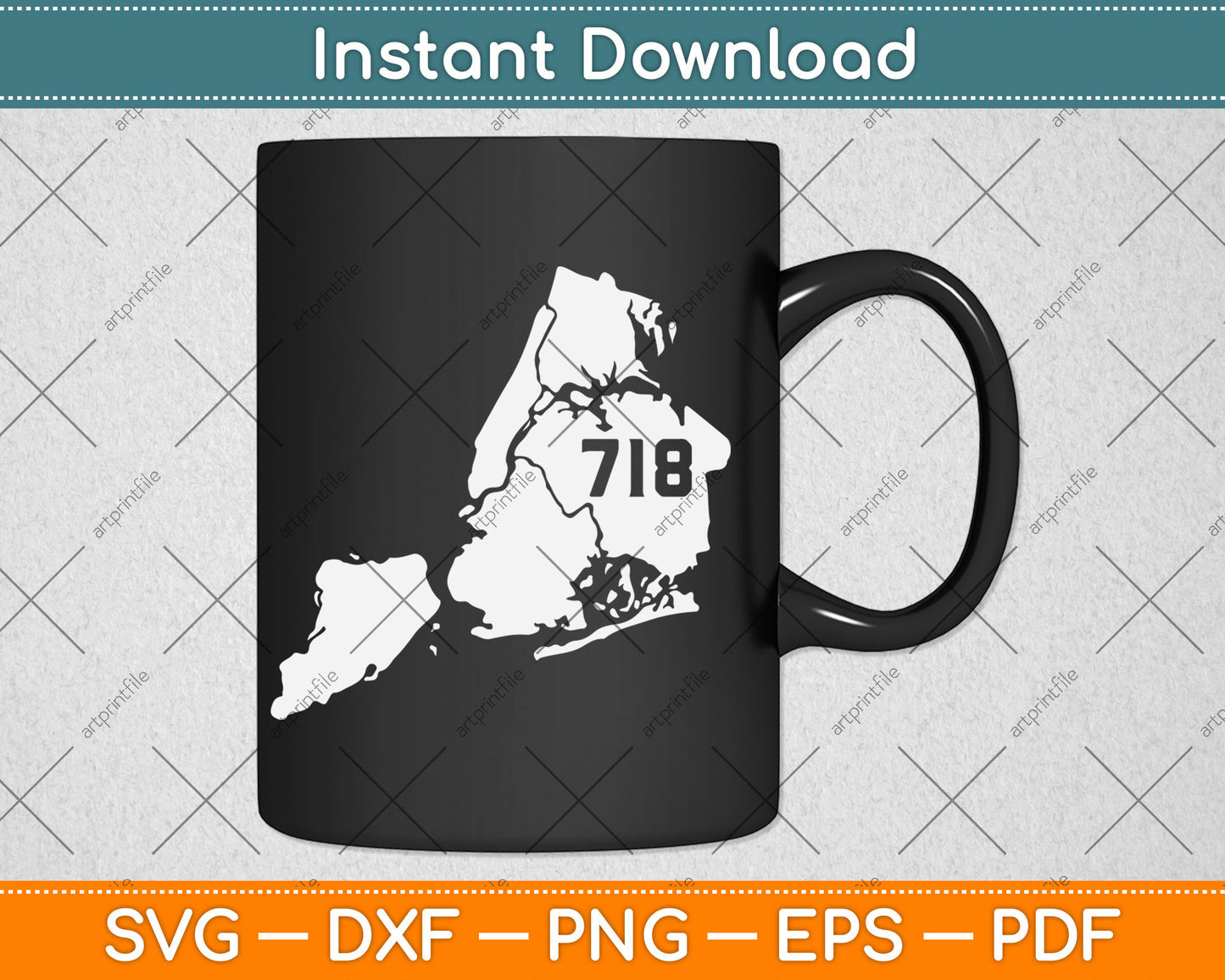 New York City 718 Area Code Queens NY NYC Map Pride Vintage Svg Digital Cutting File