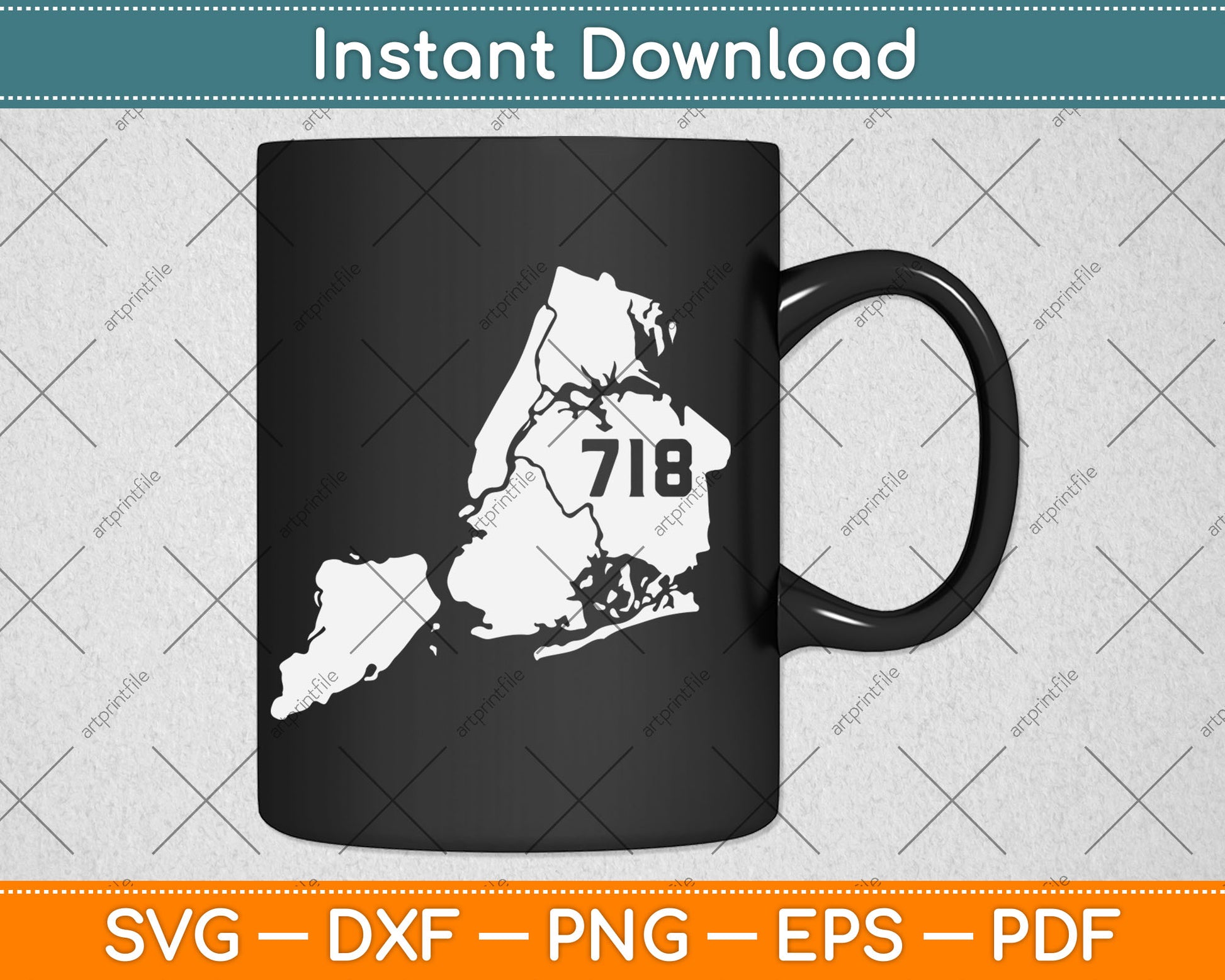 New York City 718 Area Code Queens NY NYC Map Pride Vintage Svg Digital Cutting File