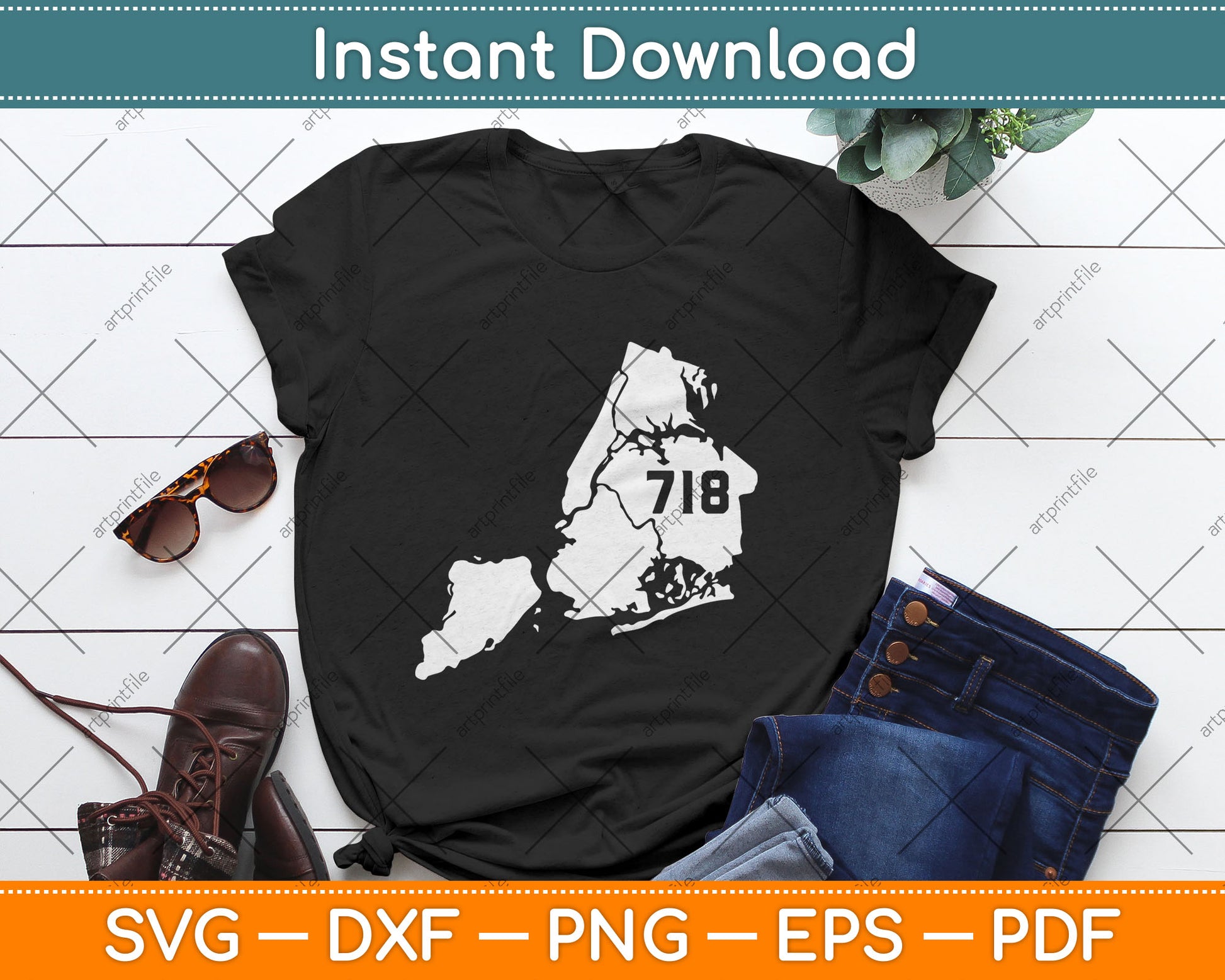 New York City 718 Area Code Queens NY NYC Map Pride Vintage Svg Digital Cutting File