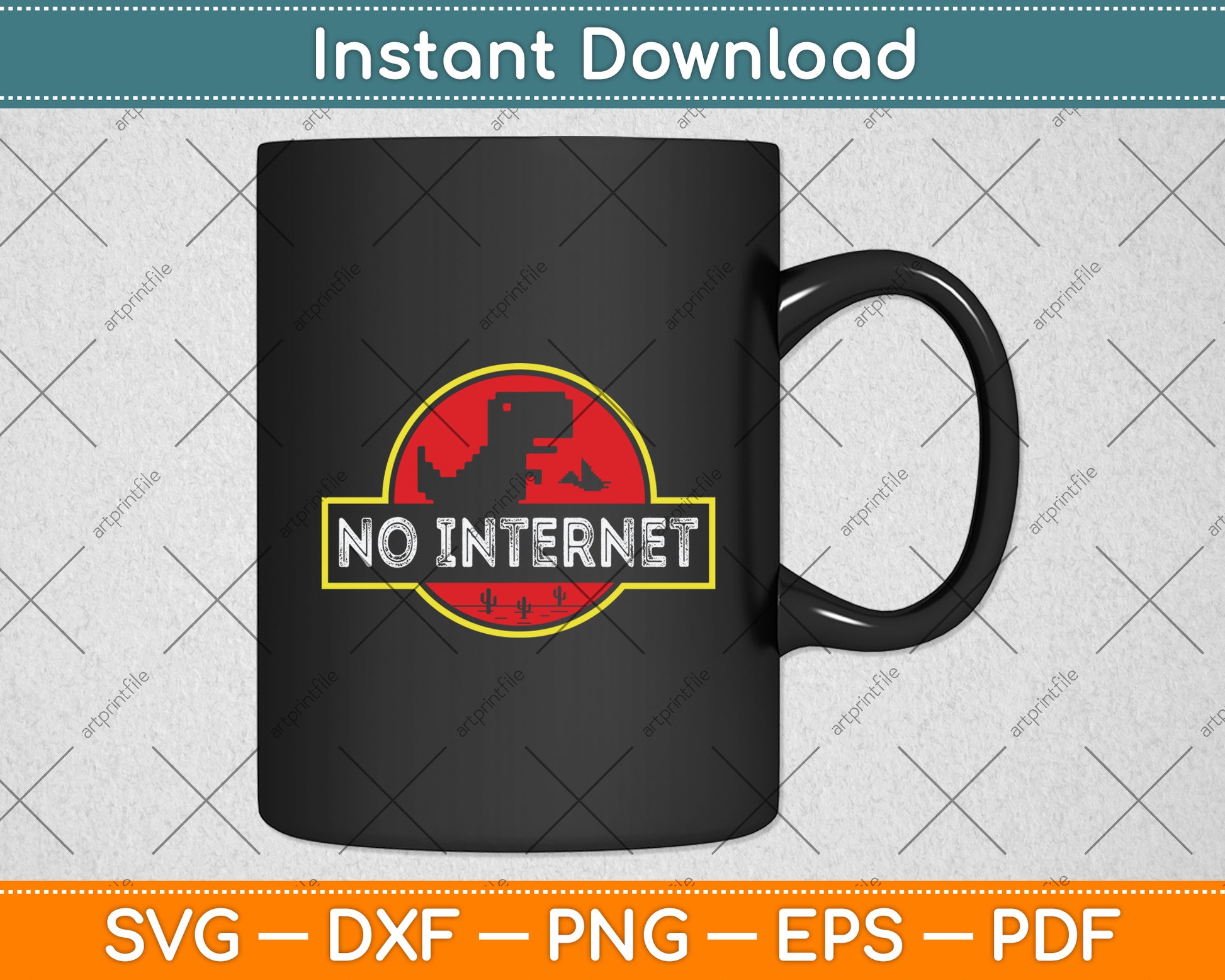 No Internet Dinosaur Pixel Art Nerdy Computer Programming Svg Digital Cutting File