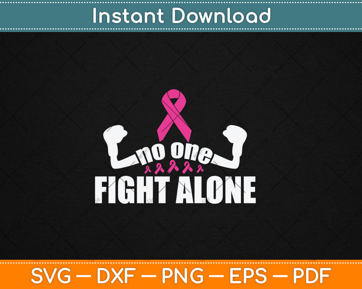 No One Fights Alone Breast Cancer Awareness Svg Digital Cutting File