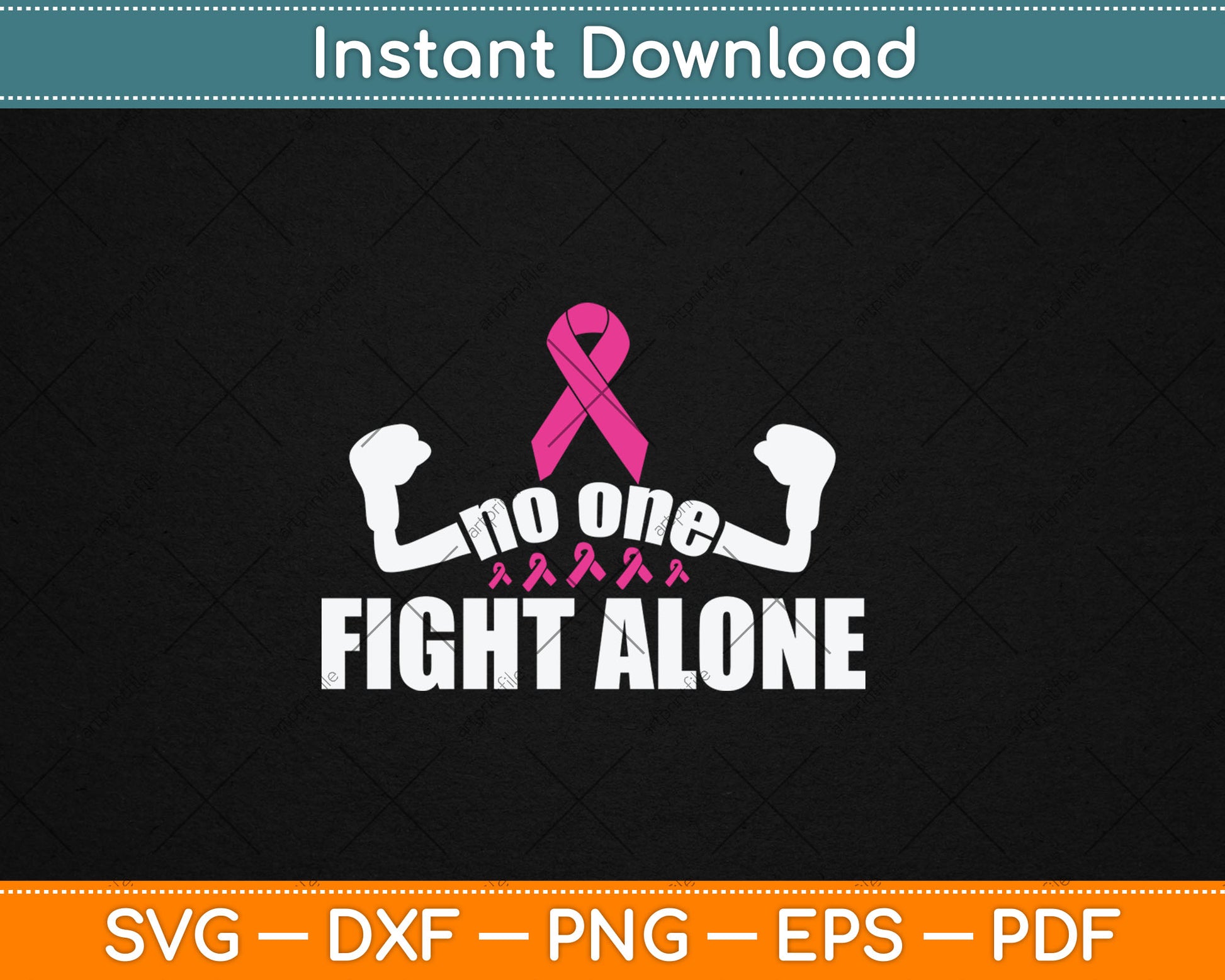 No One Fights Alone Breast Cancer Awareness Svg Digital Cutting File