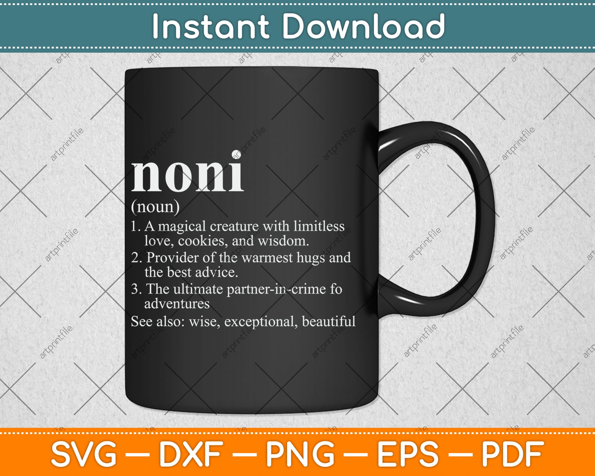 Noni Definition Funny Mother's Day Noun Svg Digital Cutting File