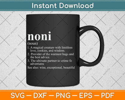 Noni Definition Funny Mother's Day Noun Svg Digital Cutting File