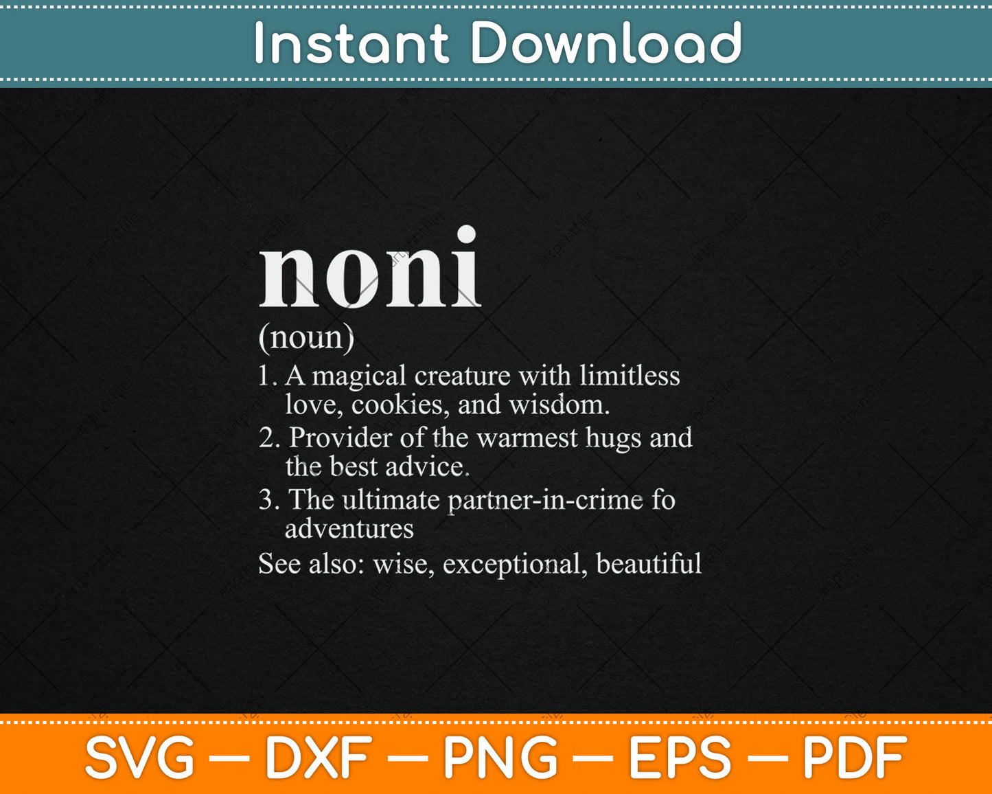 Noni Definition Funny Mother's Day Noun Svg Digital Cutting File