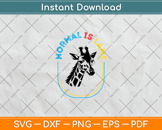 Normal Is Lame - Giraffe Autistic Puzzle Autism Awareness Svg Digital Cutting File