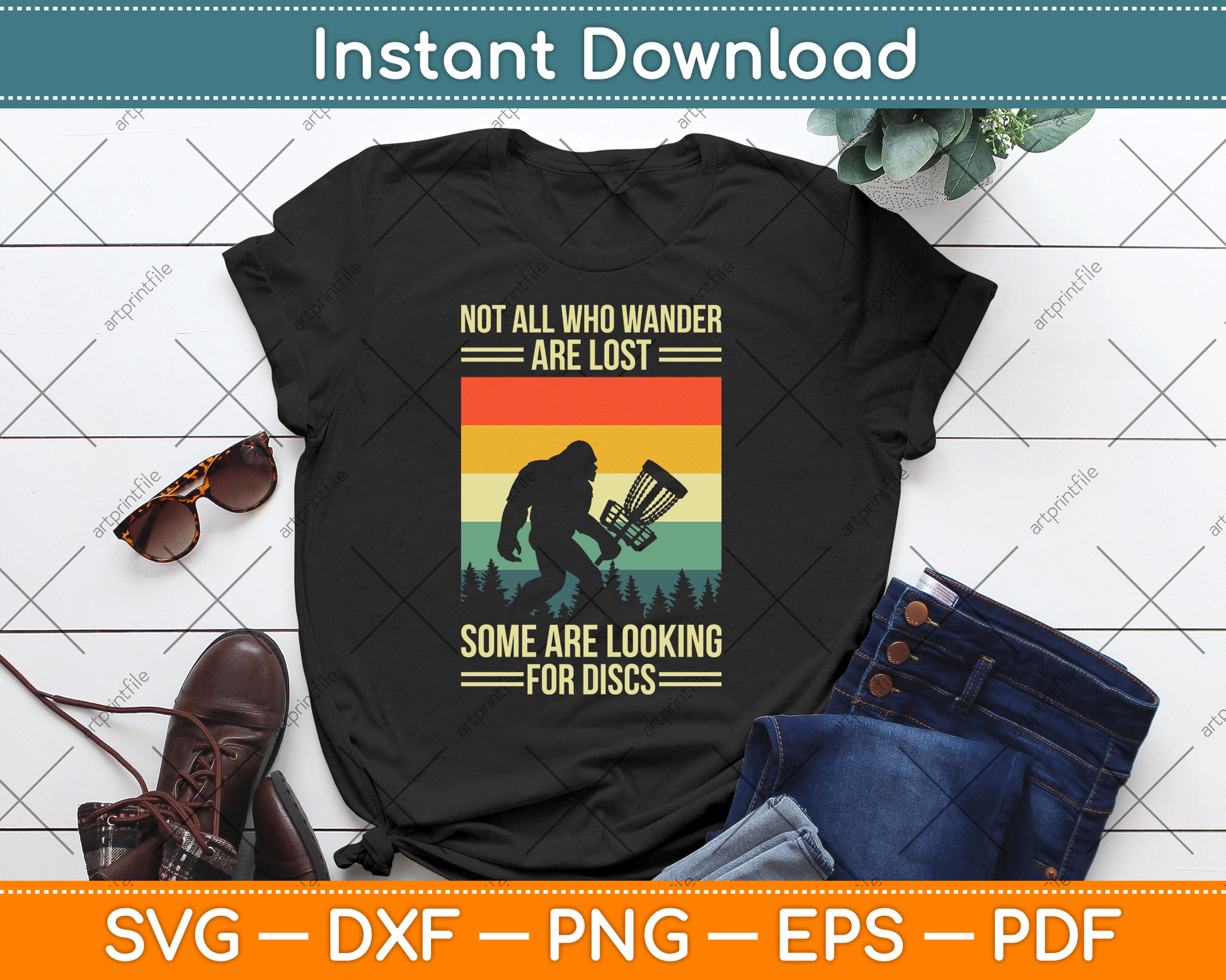 Not All Who Wander Are Lost Some Are Looking For Discs SVG Digital Cutting File