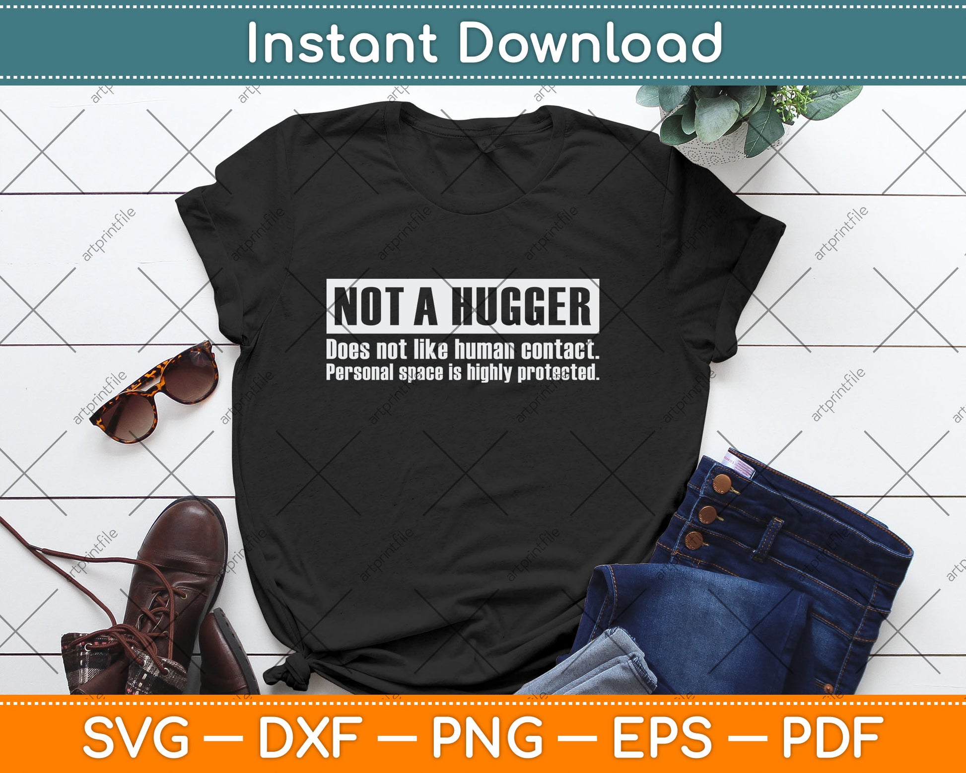 Not A Hugger Gift Funny I'm Not A Hugger Definition Svg Digital Cutting File