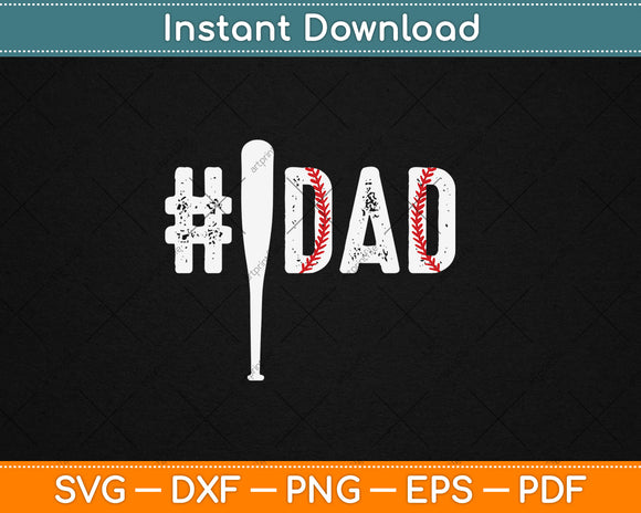 Number One Baseball Dad for Fathers Day Svg Digital Cutting File