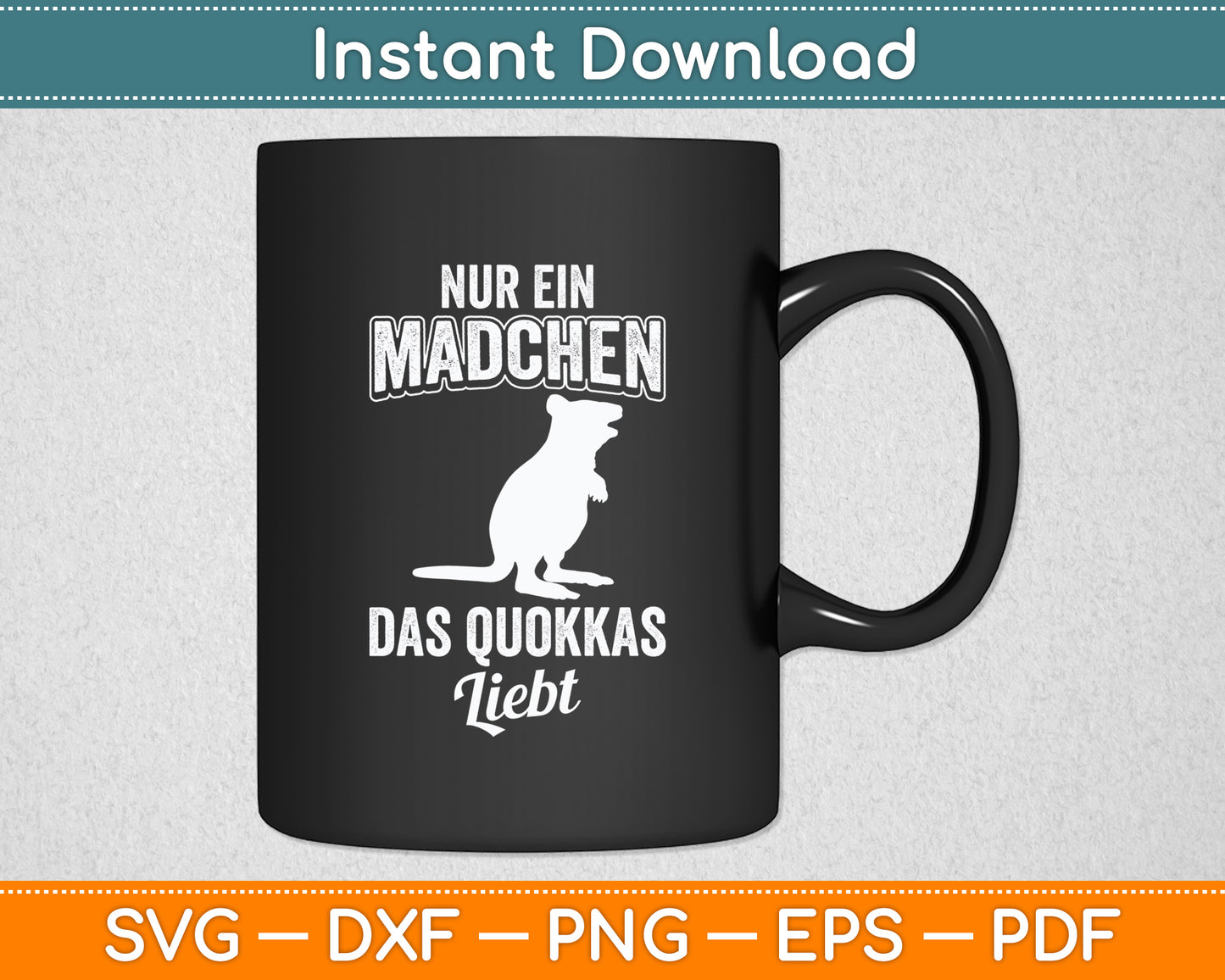 Nur Ein Madchen Das Quokkas Kangaroo Animal Lovers Svg Png Dxf Digital Cutting File