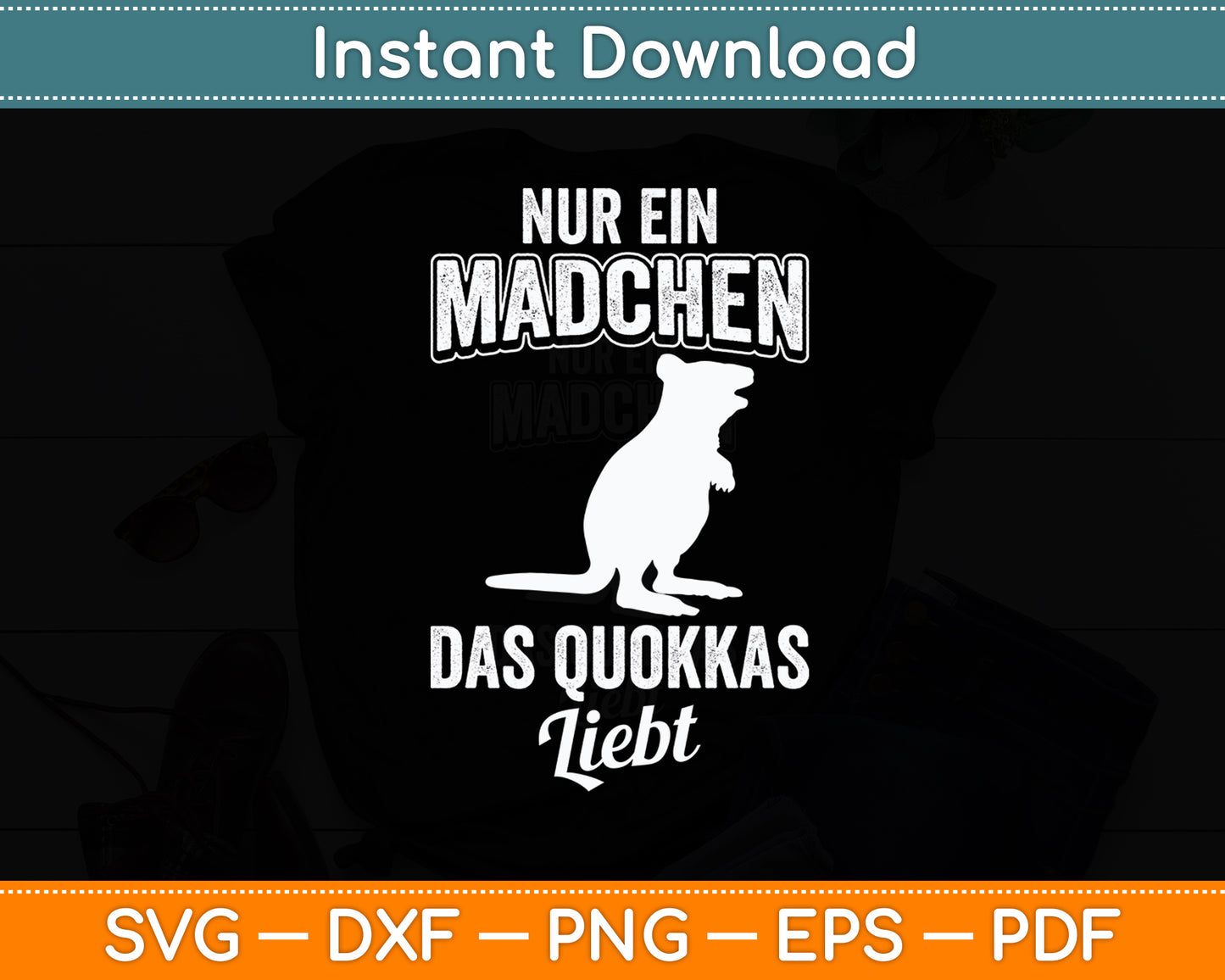 Nur Ein Madchen Das Quokkas Kangaroo Animal Lovers Svg Png Dxf Digital Cutting File