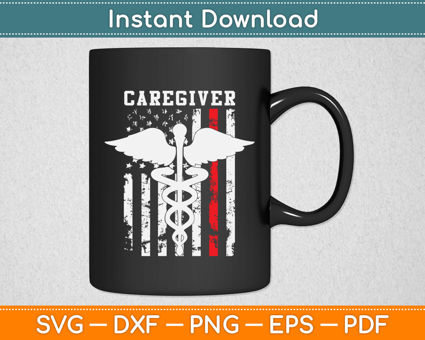Nurse Caregiver American Flag Svg Digital Cutting File