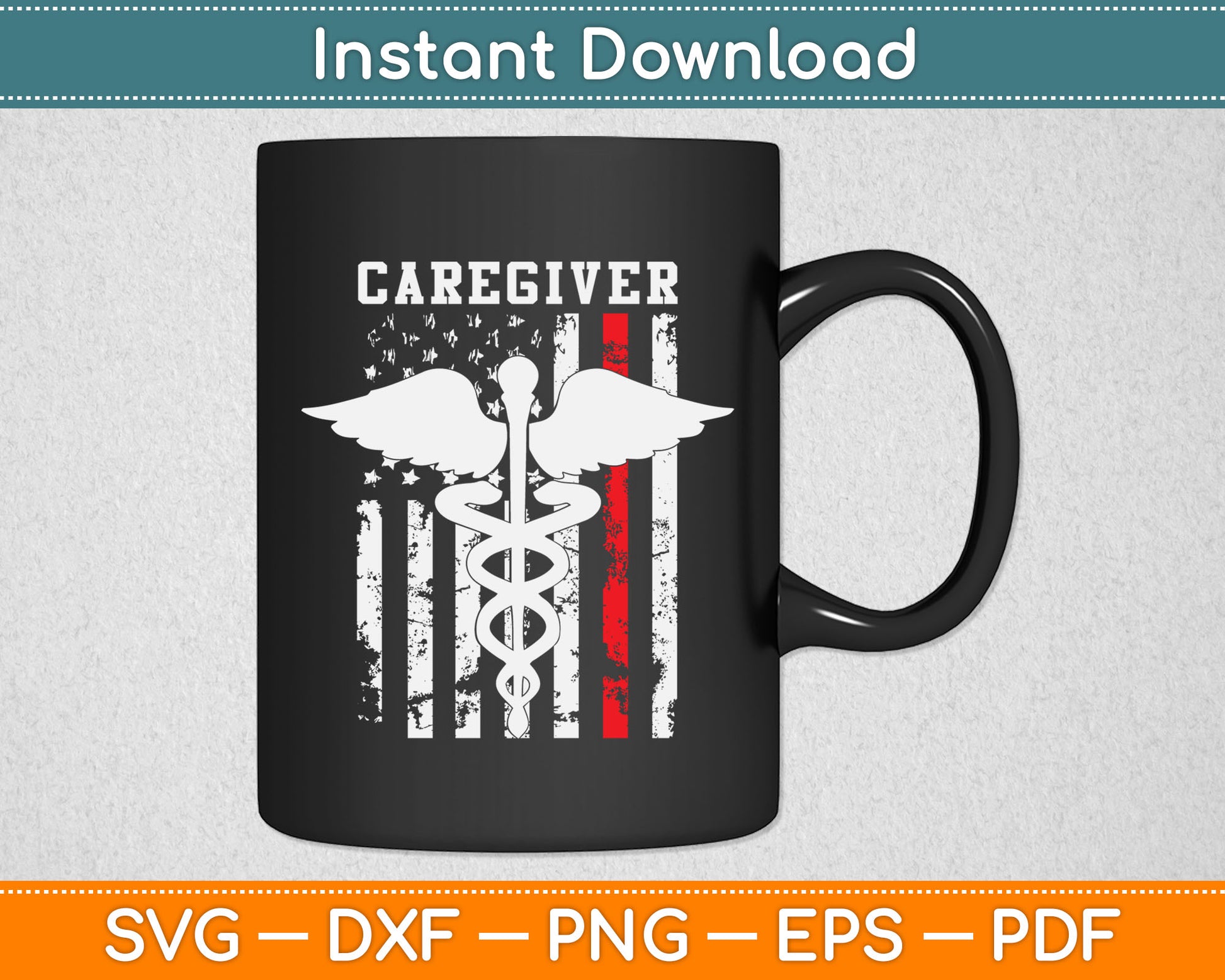 Nurse Caregiver American Flag Svg Digital Cutting File