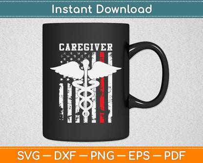 Nurse Caregiver American Flag Svg Digital Cutting File