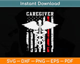 Nurse Caregiver American Flag Svg Digital Cutting File