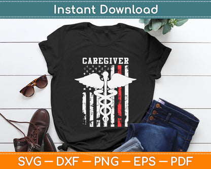 Nurse Caregiver American Flag Svg Digital Cutting File