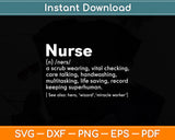 Nurse Definition Funny Svg Digital Cutting File