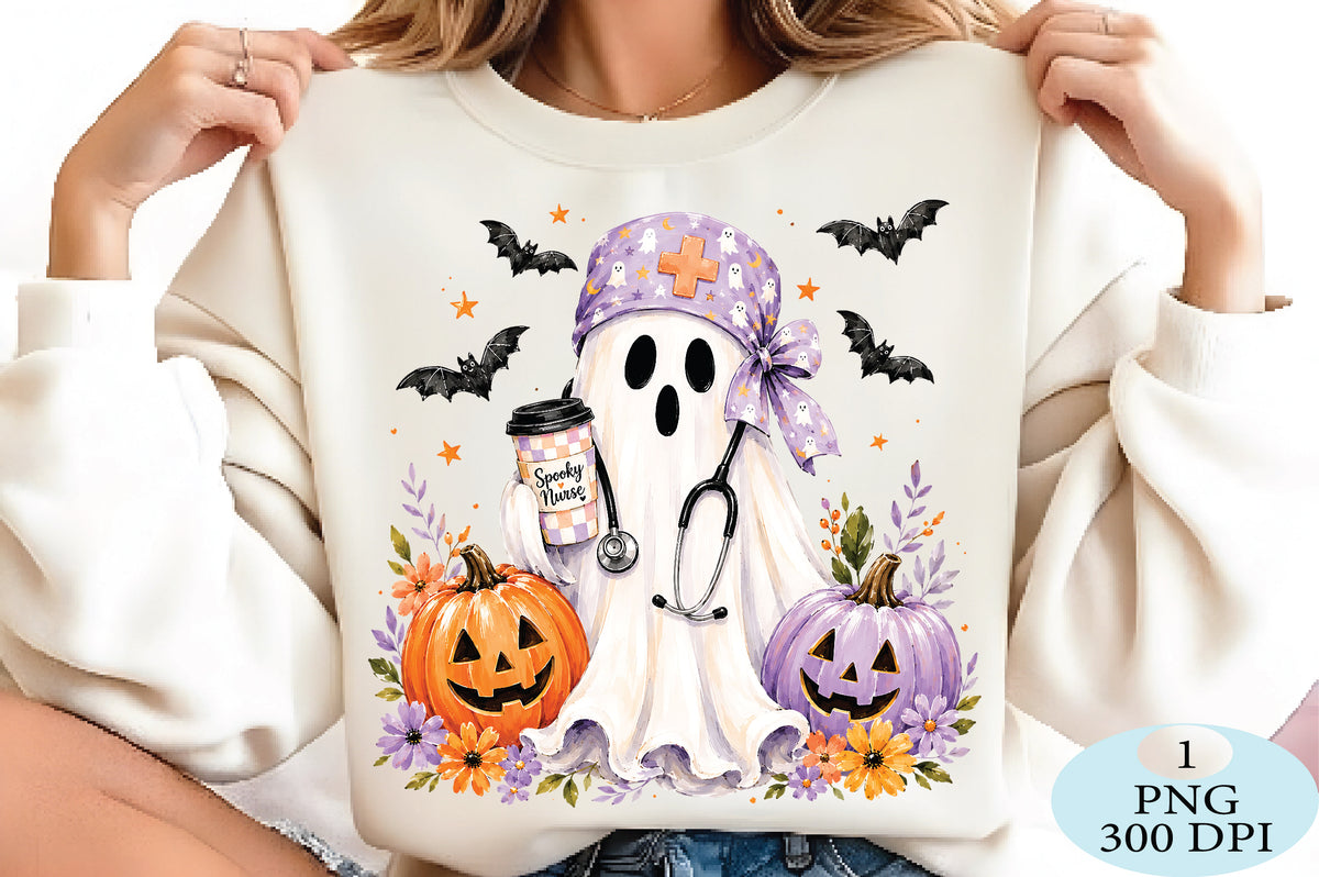 Spooky Nurse Ghost Halloween PNG Cute Halloween Nurse Design