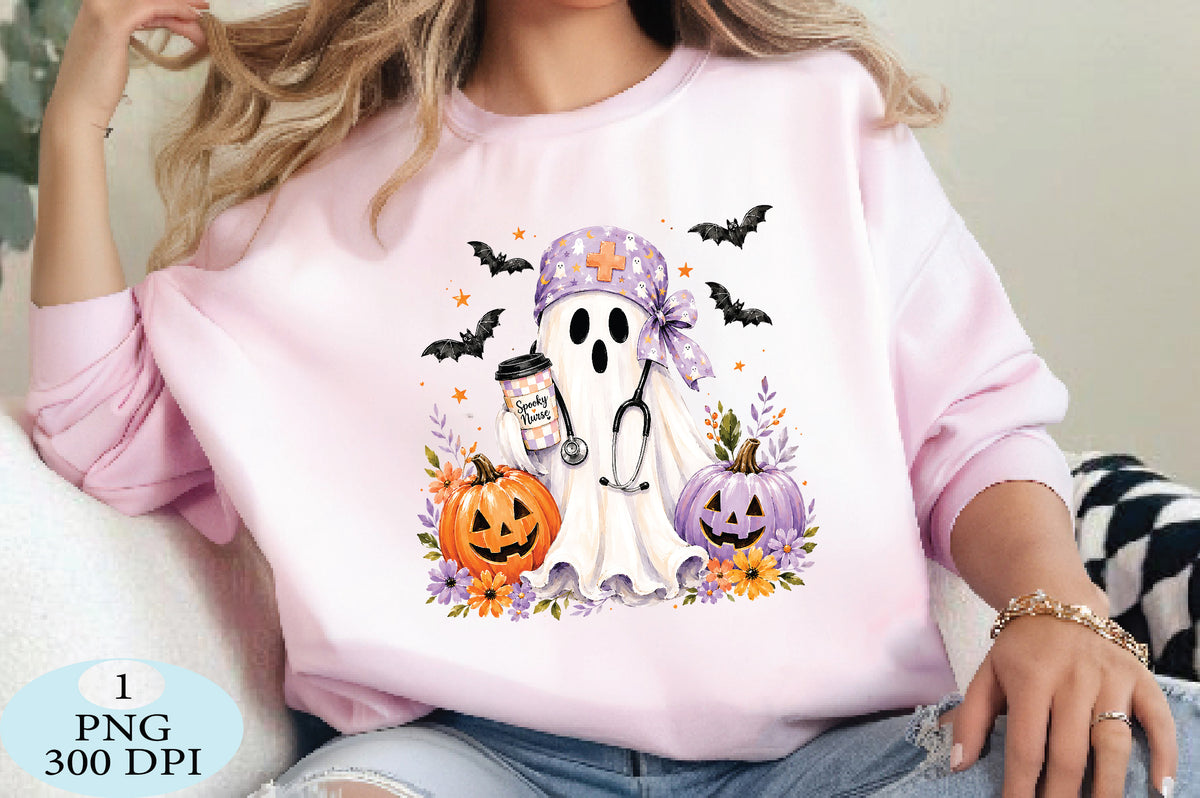 Spooky Nurse Ghost Halloween PNG Cute Halloween Nurse Design