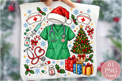 Nurse Holiday Christmas PNG Medical Christmas Clipart