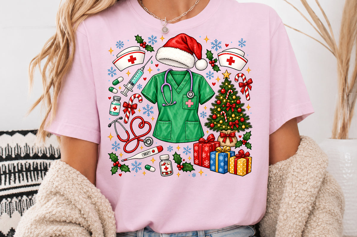 Nurse Holiday Christmas PNG Medical Christmas Clipart