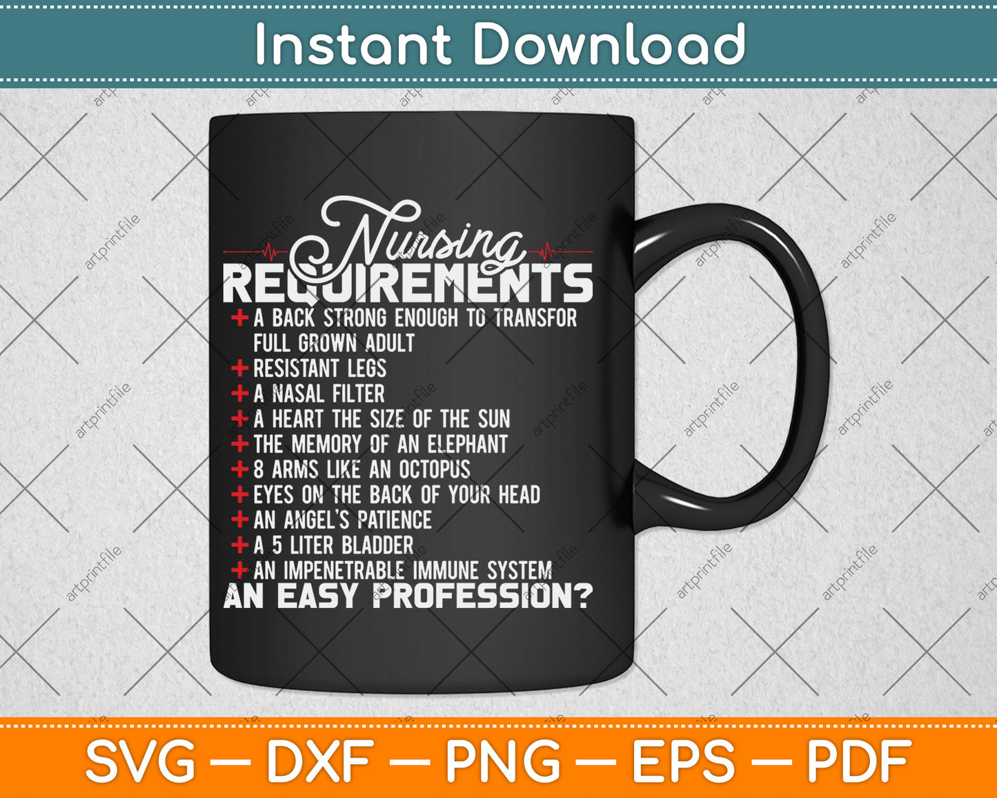 Nursing Requirements Funny Mothers Day Svg Digital Cutting File