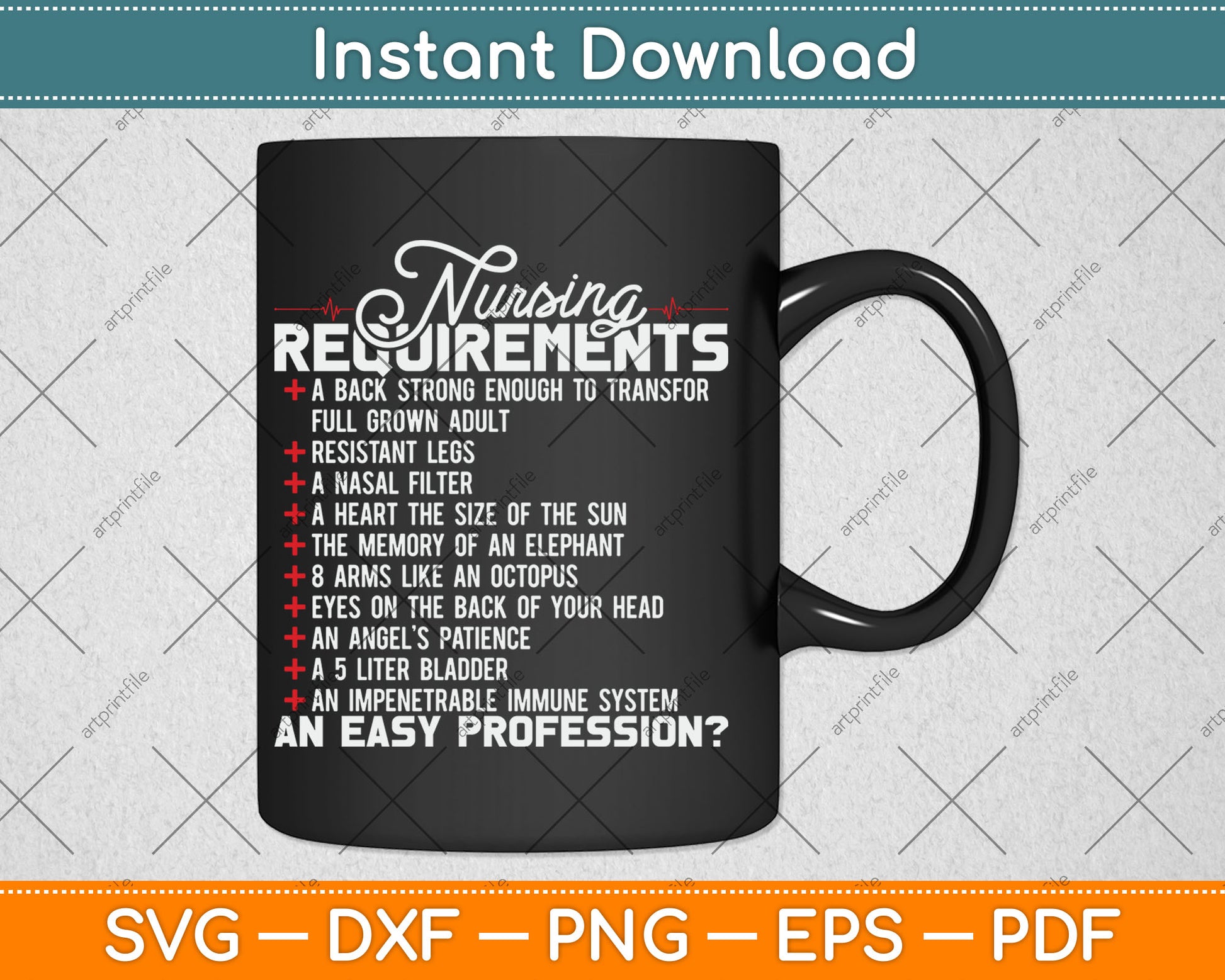 Nursing Requirements Funny Mothers Day Svg Digital Cutting File
