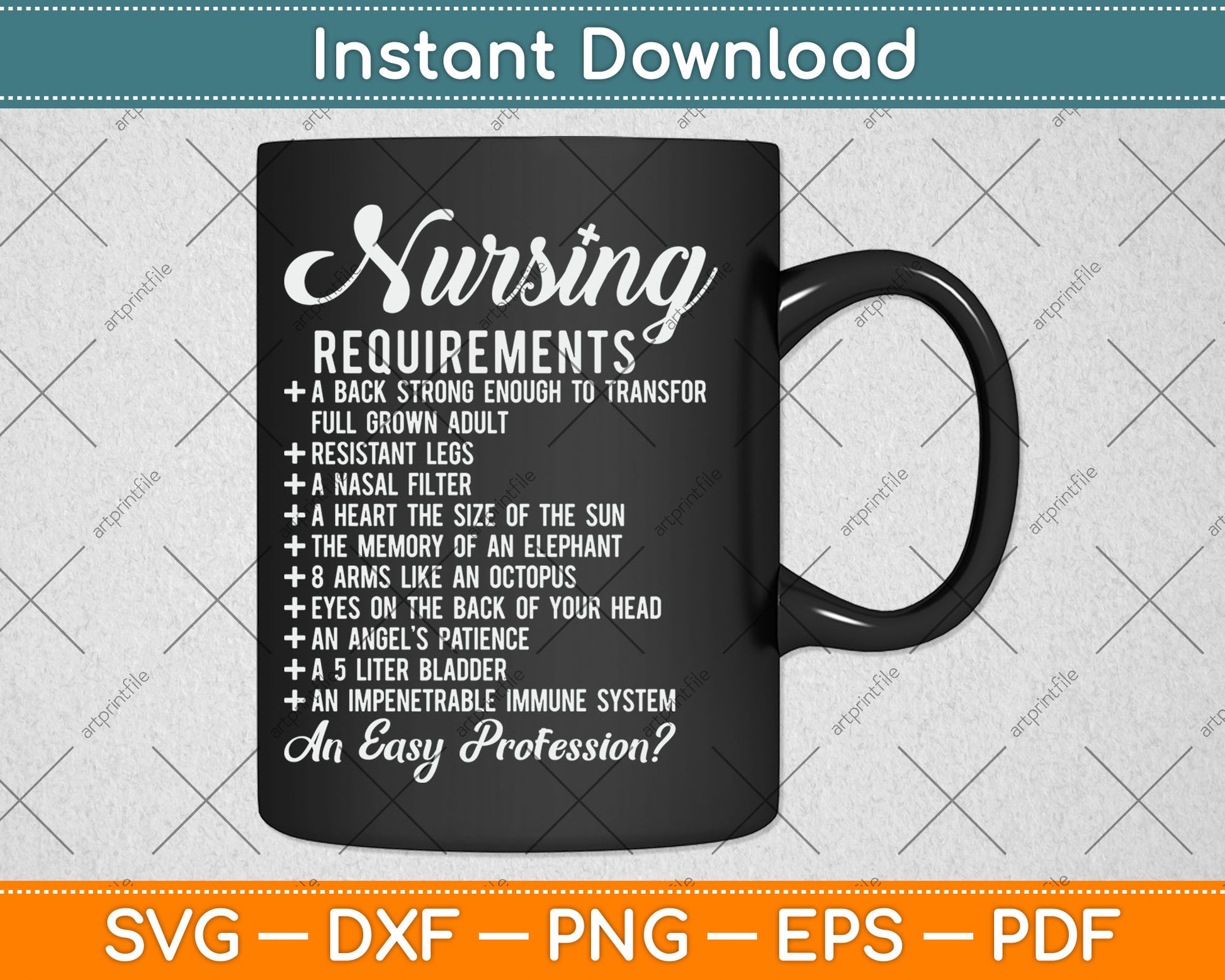 Nursing Requirements Funny Mothers Day Svg Design Digital Cutting File