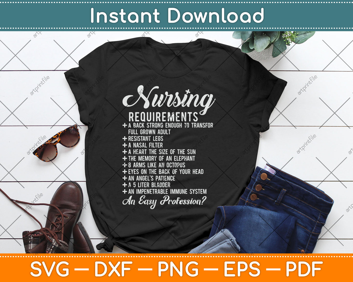 Nursing Requirements Funny Mothers Day Svg Design Digital Cutting File