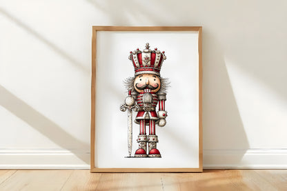 Nutcracker Christmas Clipart PNG Bundle | Watercolor Holiday Nutcracker Soldiers | Festive Christmas PNG