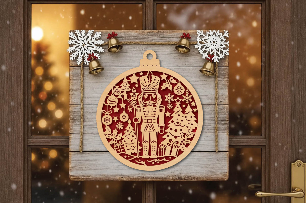 Christmas Nutcracker Ornament Laser Cut SVG