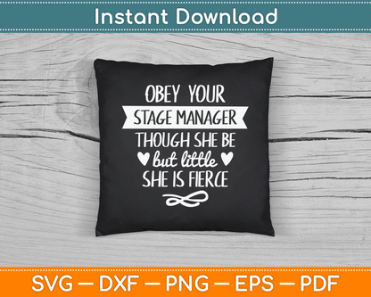 Obeys Your Stage Manager Stage Crew Backstage Theater SVG Digital Cutting File