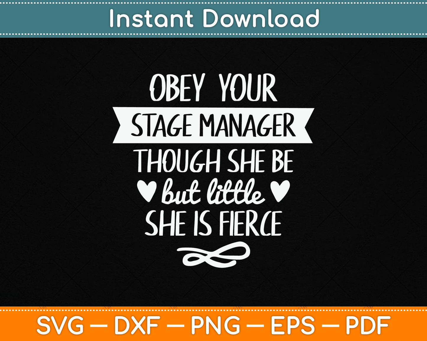 Obeys Your Stage Manager Stage Crew Backstage Theater SVG Digital Cutting File