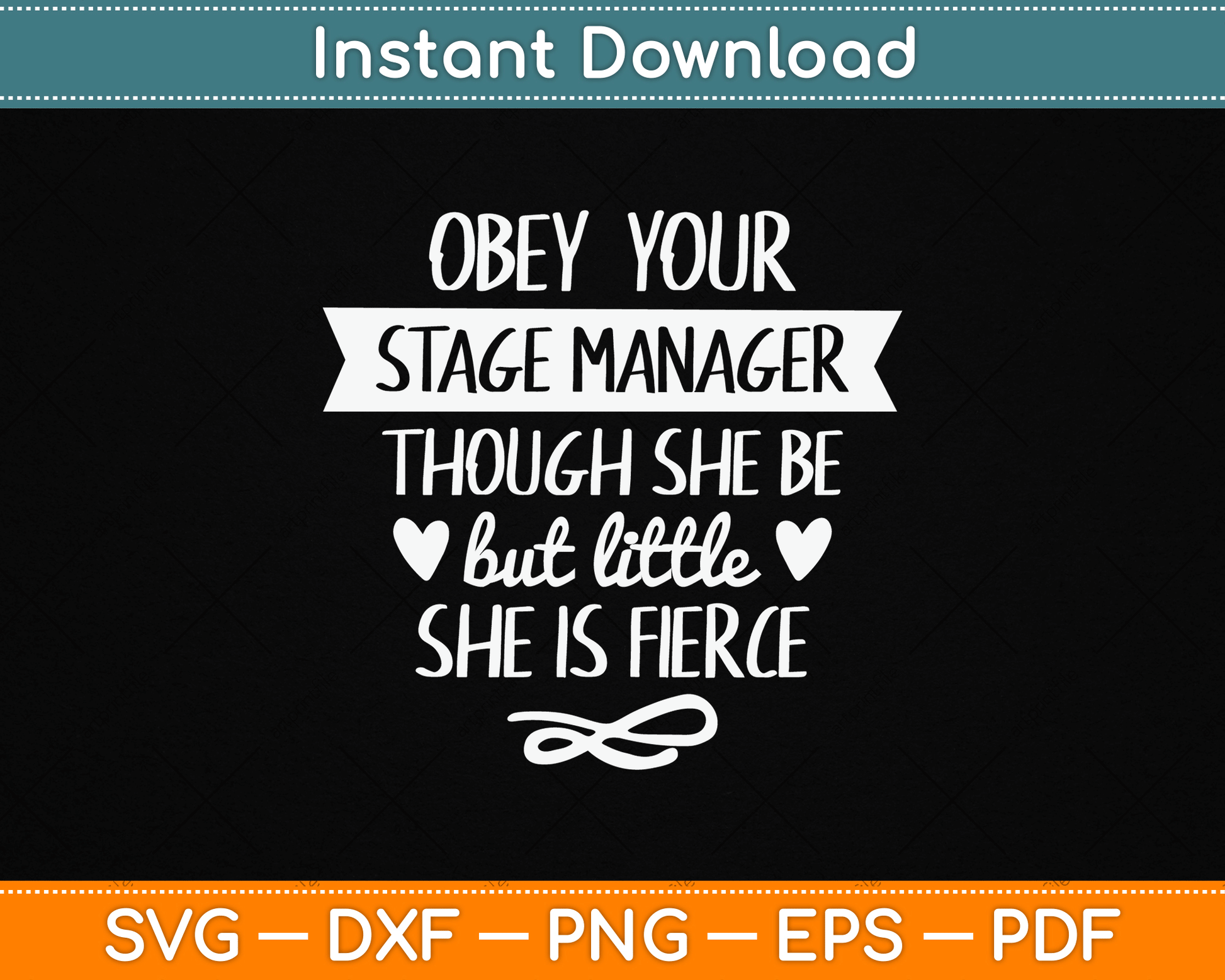 Obeys Your Stage Manager Stage Crew Backstage Theater SVG Digital Cutting File