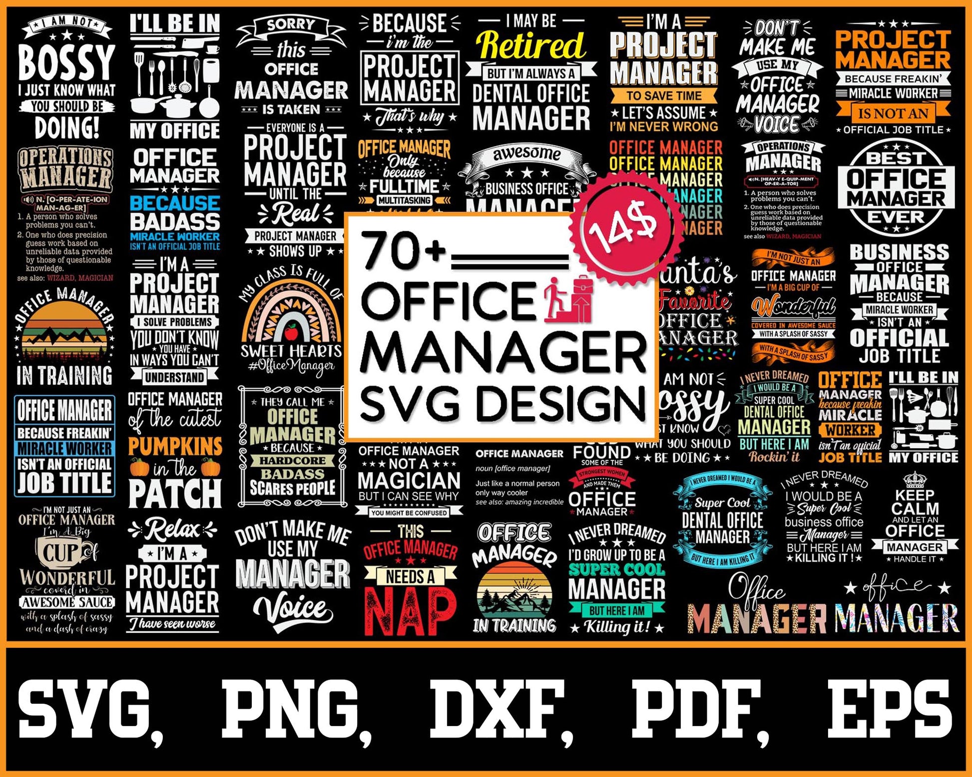 Office Manager Svg Design Bundle, Svg Digital Cutting File