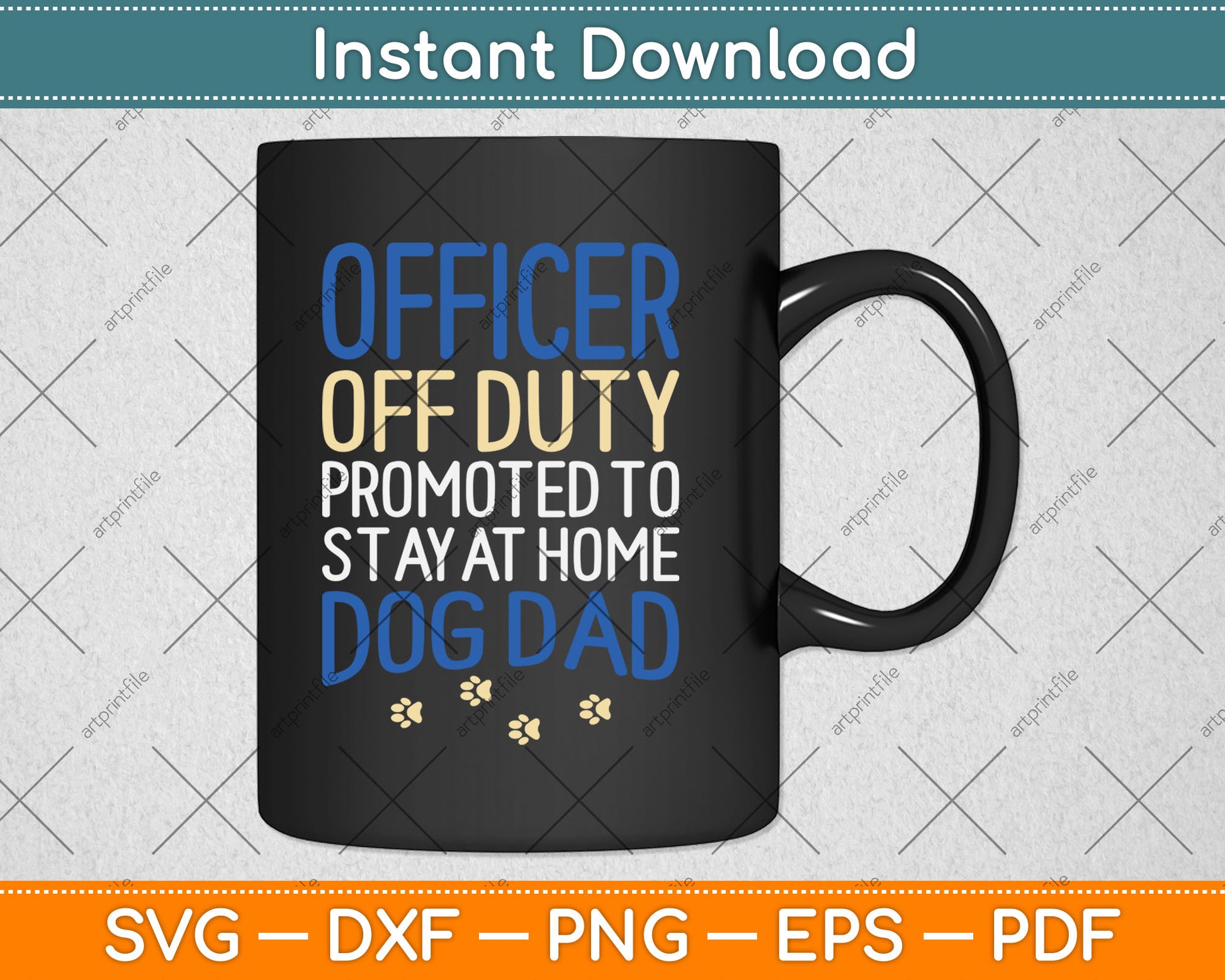 Officer Off Duty Dog Dad Funny Cop Police Retirement Gift Svg Digital Cutting File