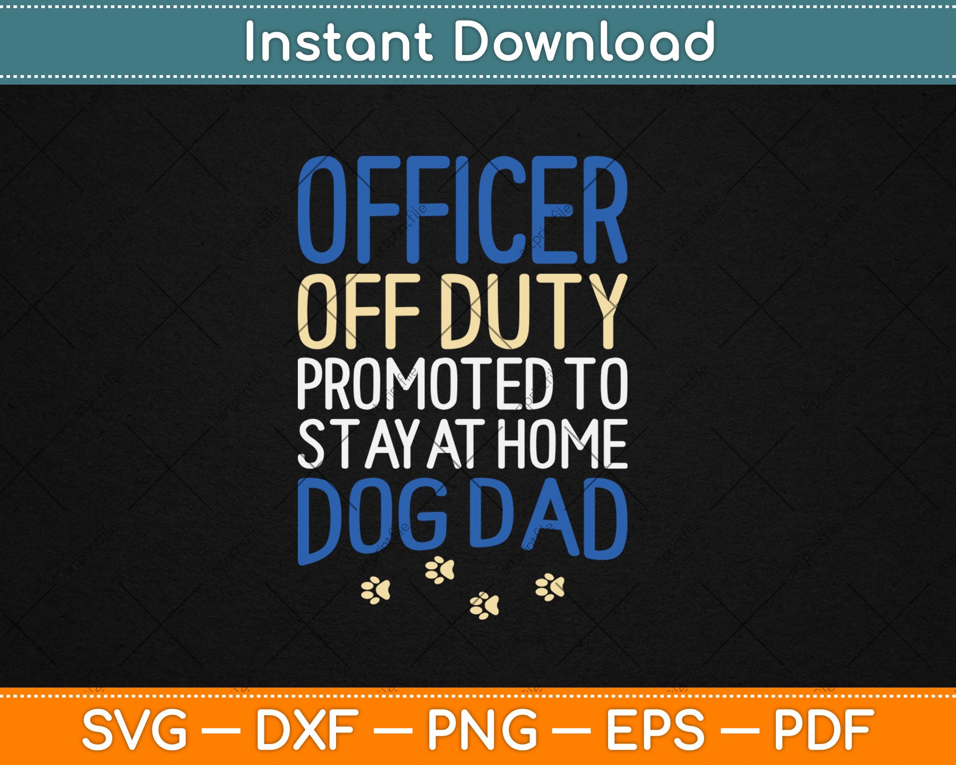 Officer Off Duty Dog Dad Funny Cop Police Retirement Gift Svg Digital Cutting File