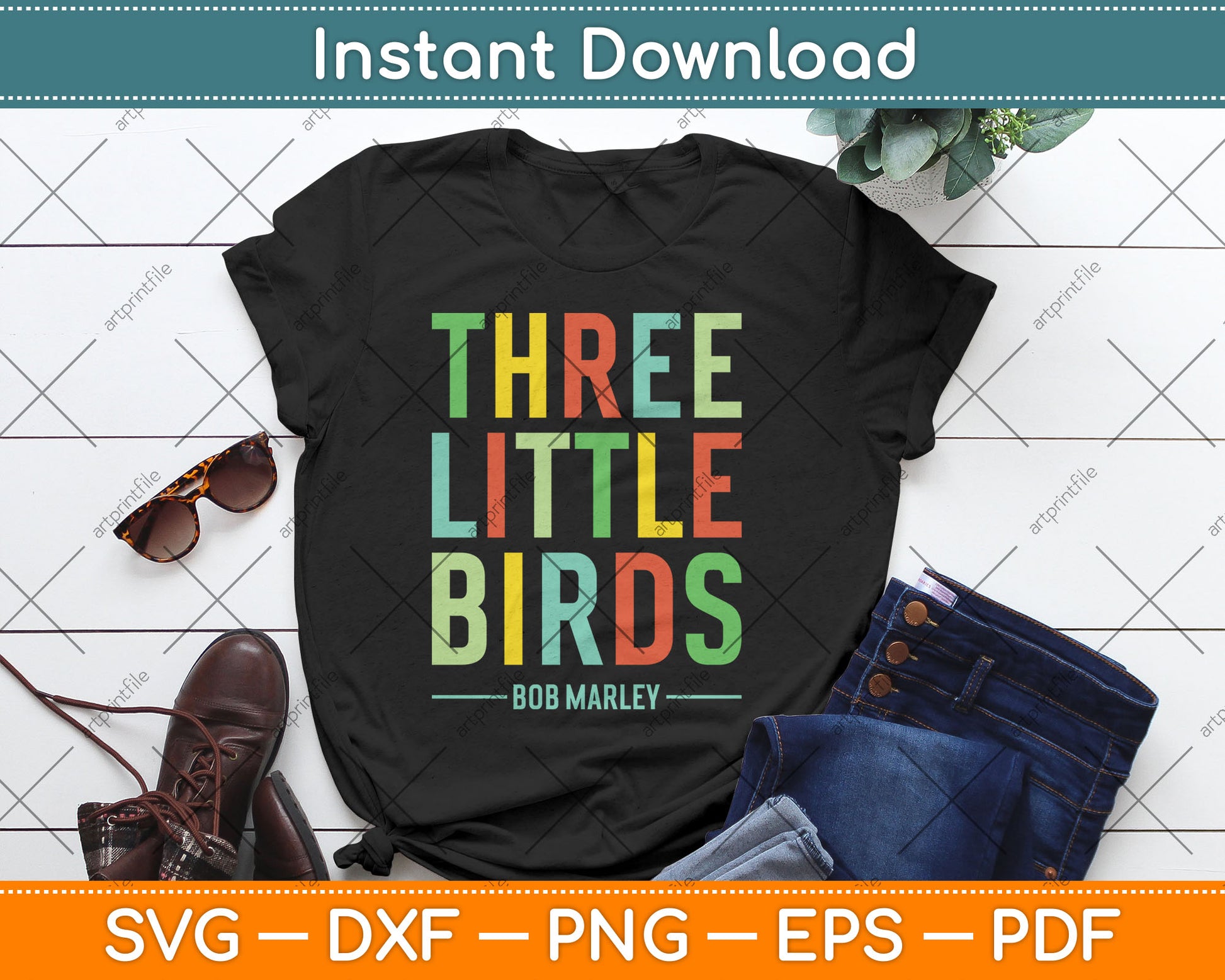 Official Bob Marley Three Little Birds Svg Digital Cutting File