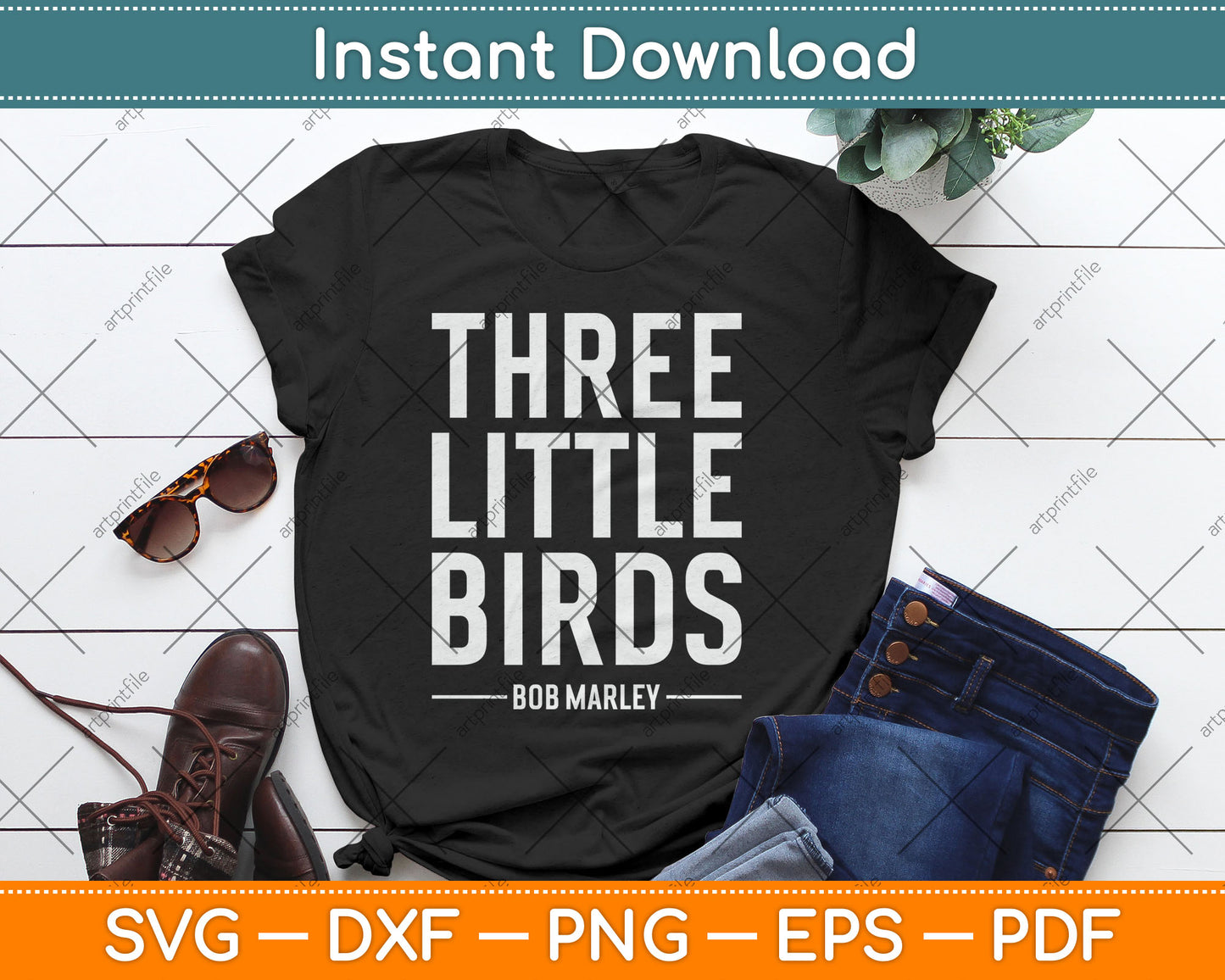 Official Bob Marley Three Little Birds Svg Design Digital Cutting File
