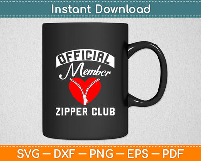 Official Member Zipper Club Heart Cardiologist For Patients Svg Digital Cutting File