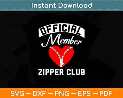 Official Member Zipper Club Heart Cardiologist For Patients Svg Digital Cutting File