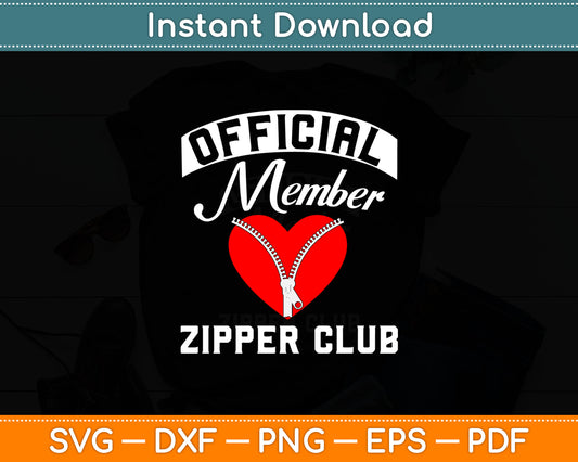 Official Member Zipper Club Heart Cardiologist For Patients Svg Digital Cutting File